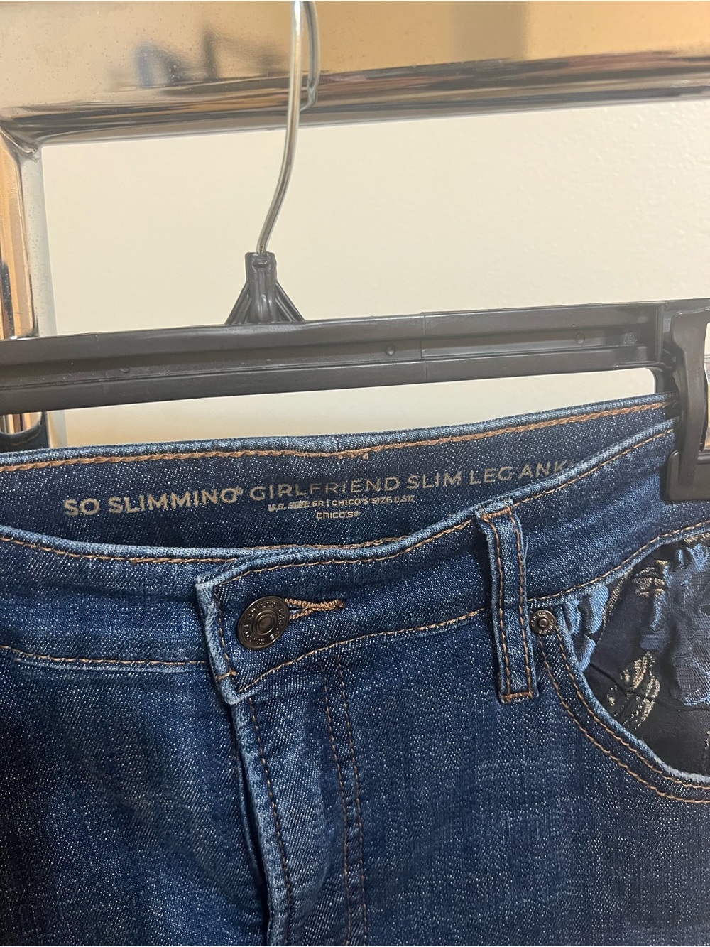 Chico's Dark Blue Slim Ankle Girlfriend Jeans